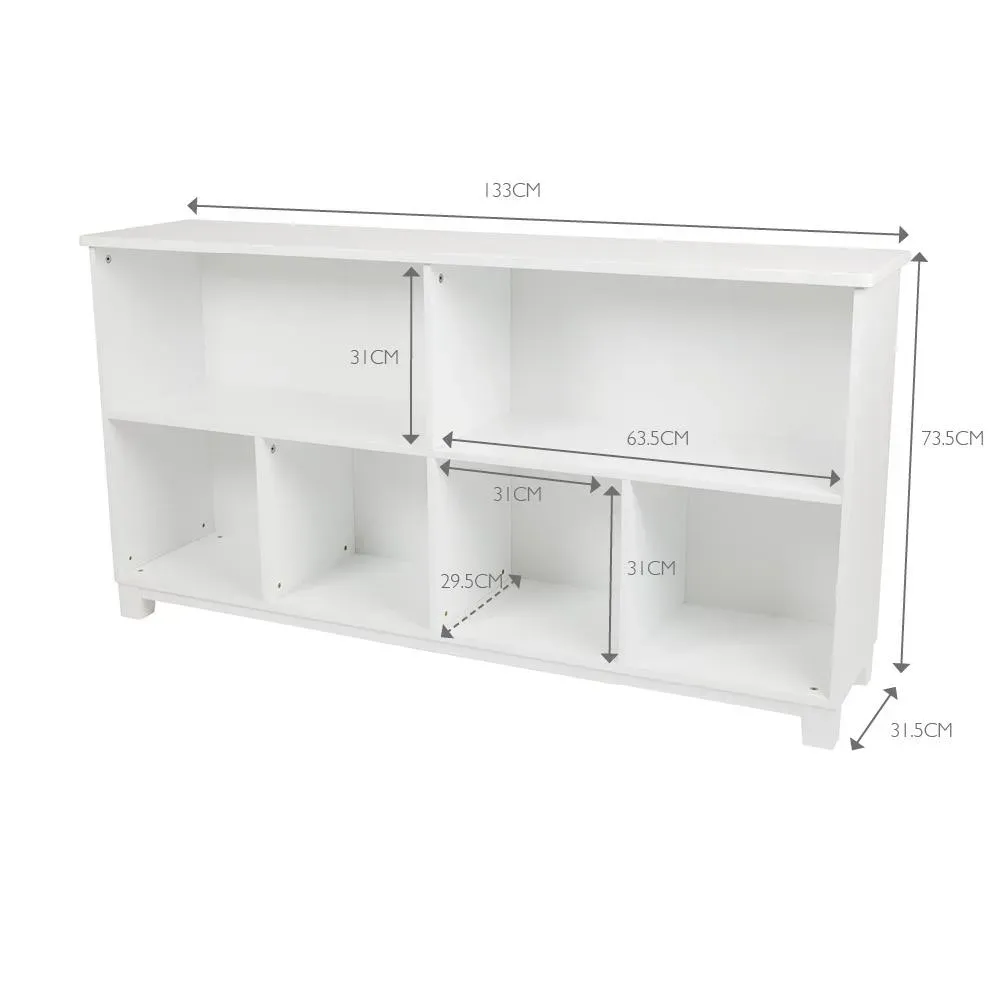 Blake Long Storage Shelf Unit, White