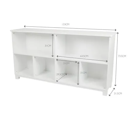 Blake Long Storage Shelf Unit, White