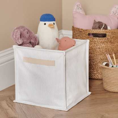 Canvas Storage Cube, Blue Stripe