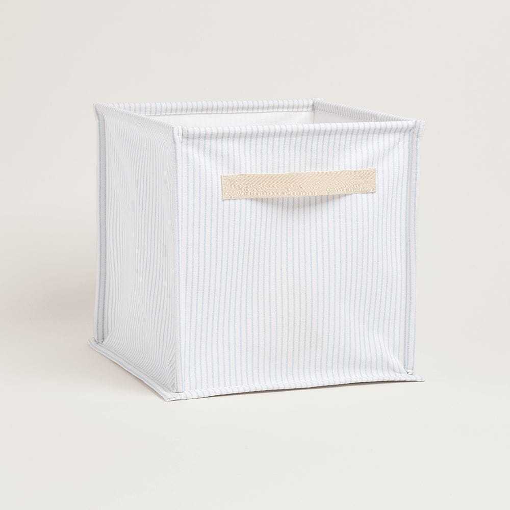 Canvas Storage Cube, Blue Stripe