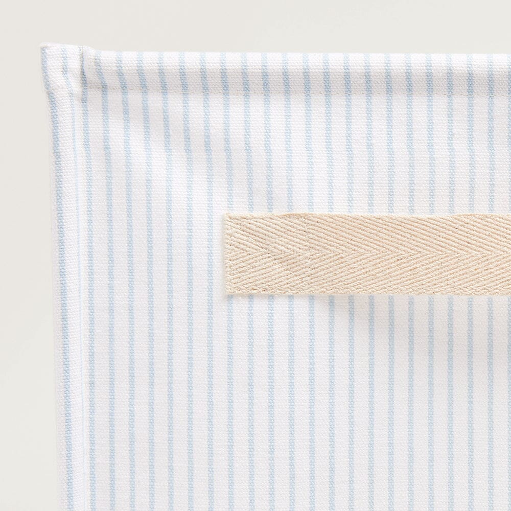 Canvas Storage Cube, Blue Stripe
