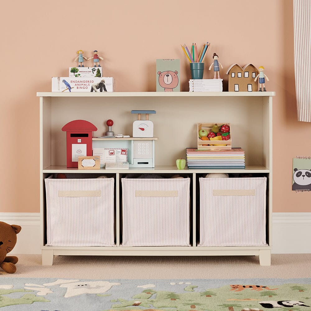 Canvas Storage Cube, Natural Stripe