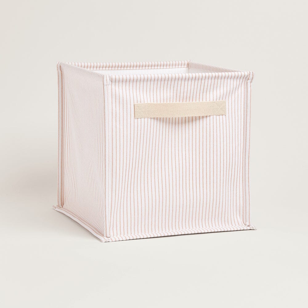 Canvas Storage Cube, Natural Stripe
