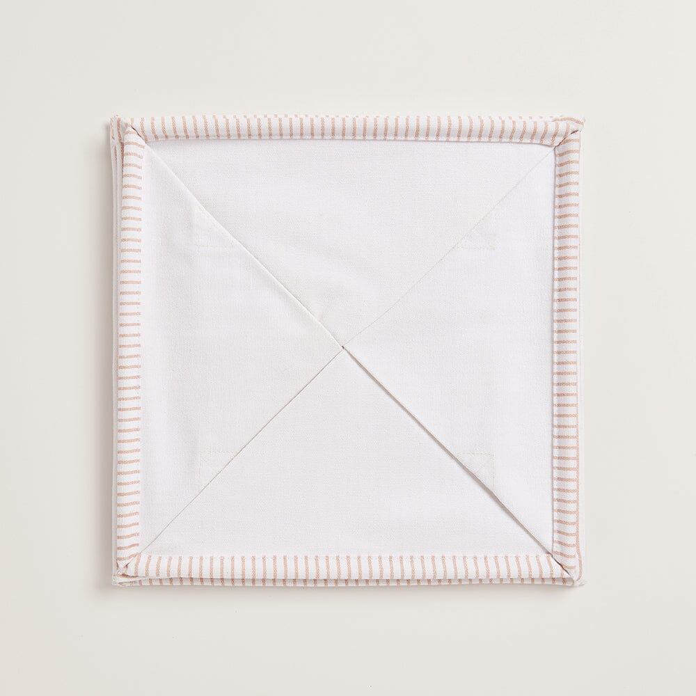 Canvas Storage Cube, Natural Stripe