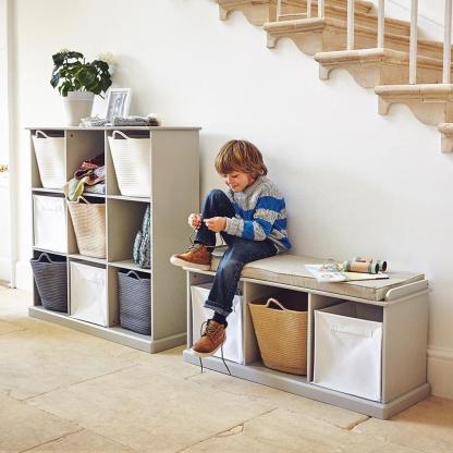 Canvas Storage Cube, White