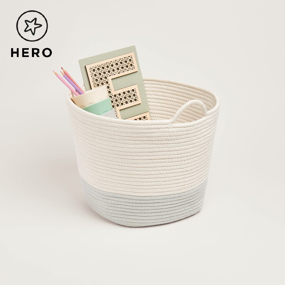 Rope Storage Basket, Ivory & Sage