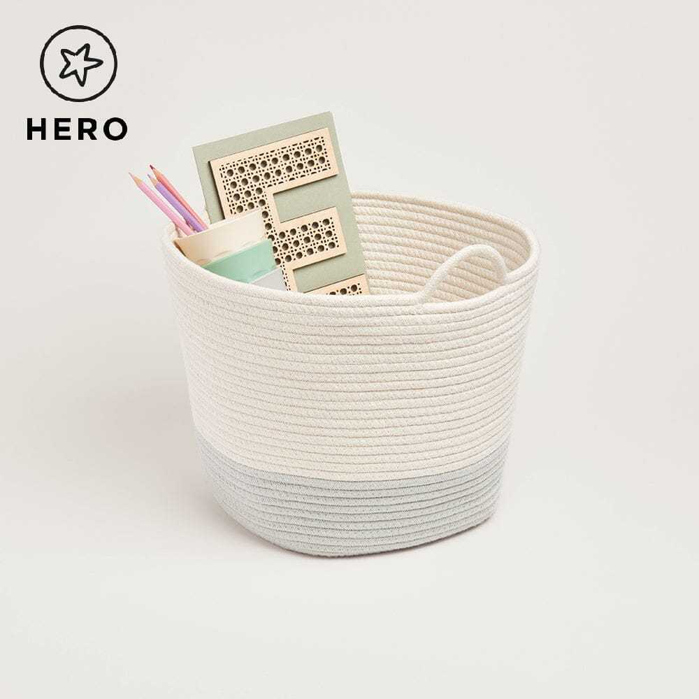 Rope Storage Basket, Ivory & Sage