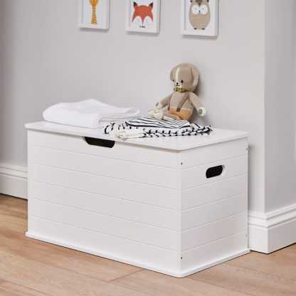 Small Wooden Toy Box, White