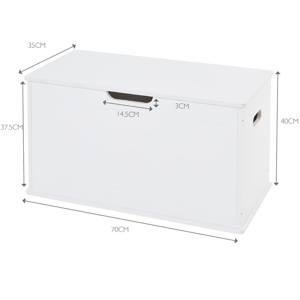 Small Wooden Toy Box, White
