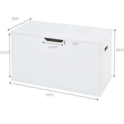 Small Wooden Toy Box, White