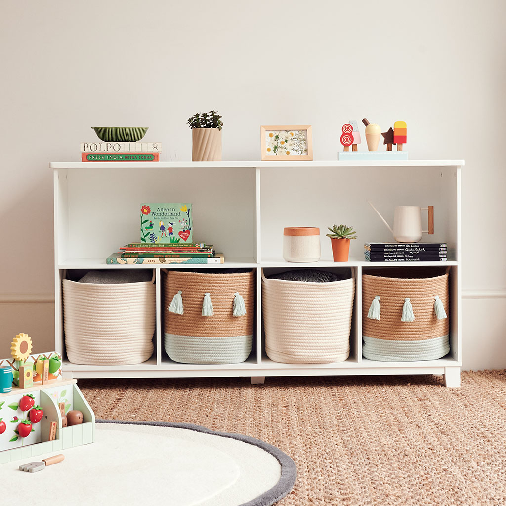 Blake Long Storage Shelf Unit, White