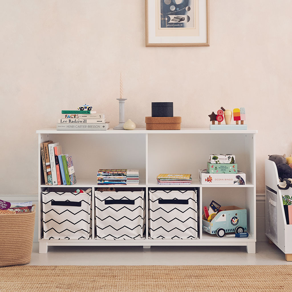 Blake Long Storage Shelf Unit, White