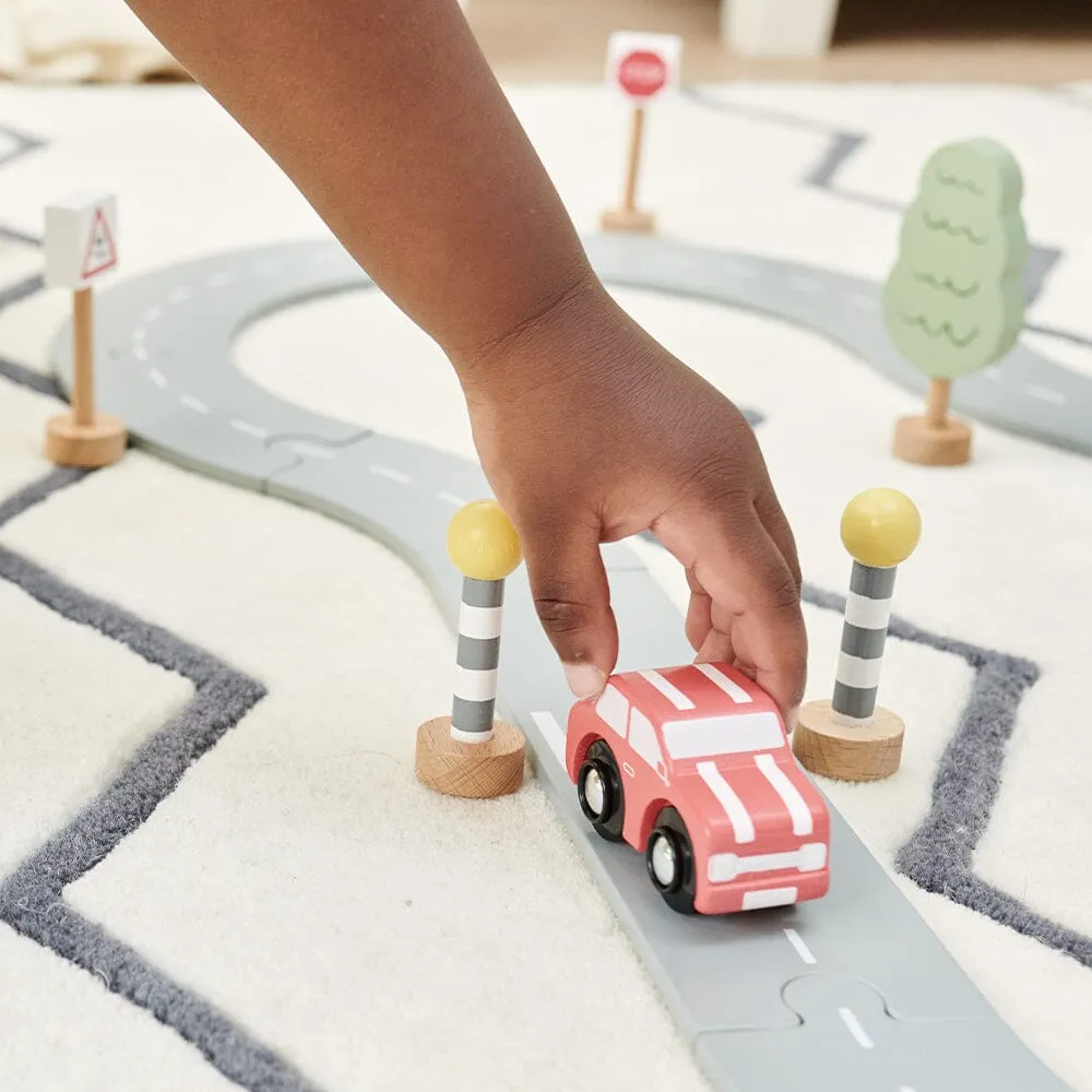 Wooden Road Track with Accessories