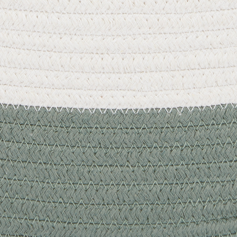 Rope Storage Basket, Ivory & Forest Green
