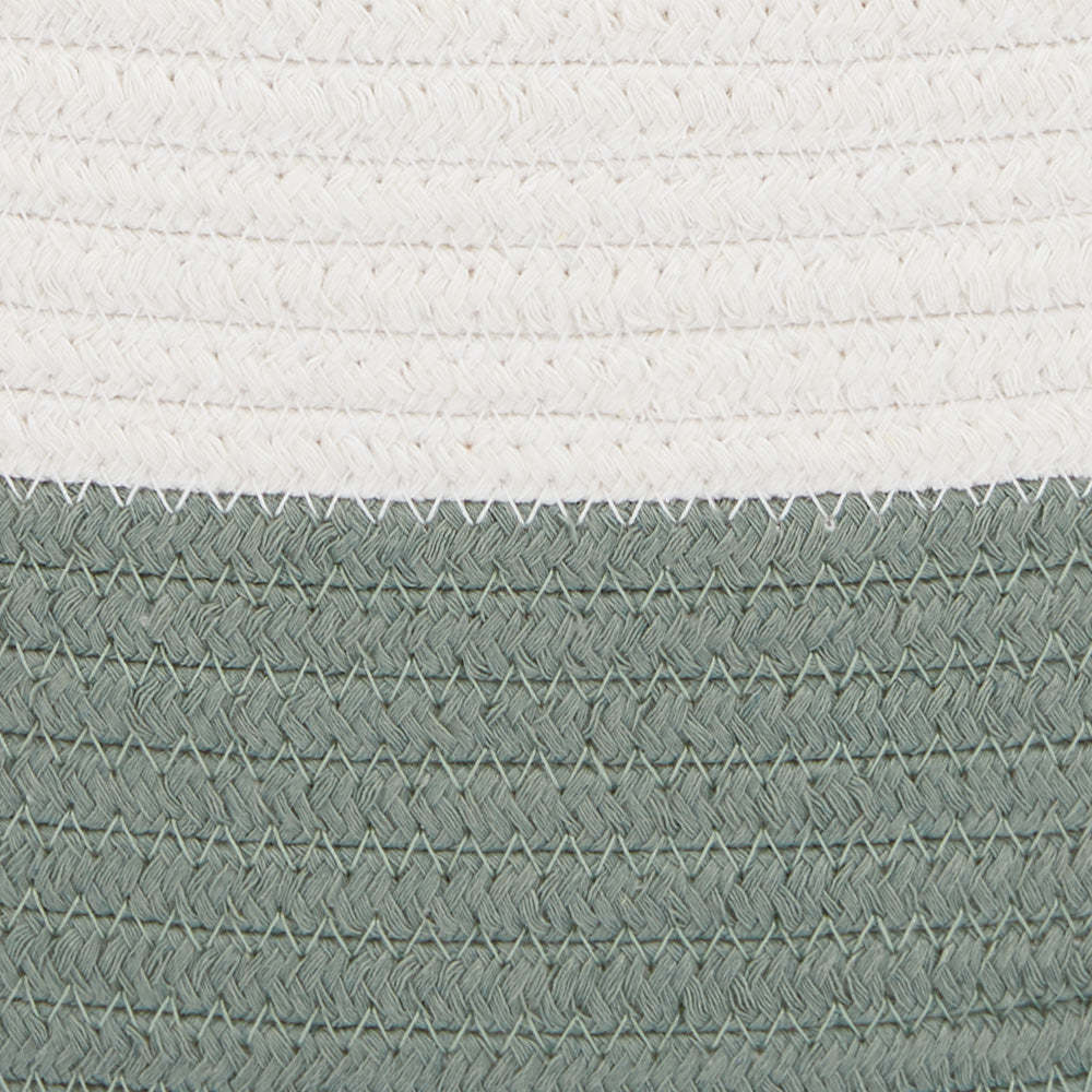 Rope Storage Basket, Ivory & Forest Green