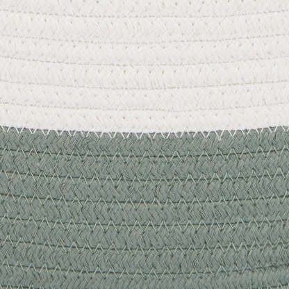 Rope Storage Basket, Ivory & Forest Green