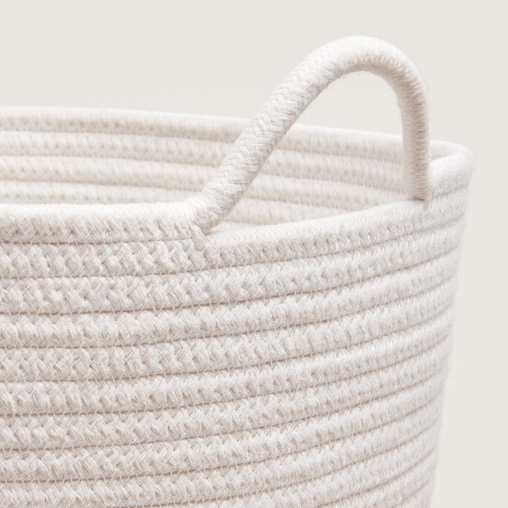 Rope Storage Basket, Ivory & Forest Green