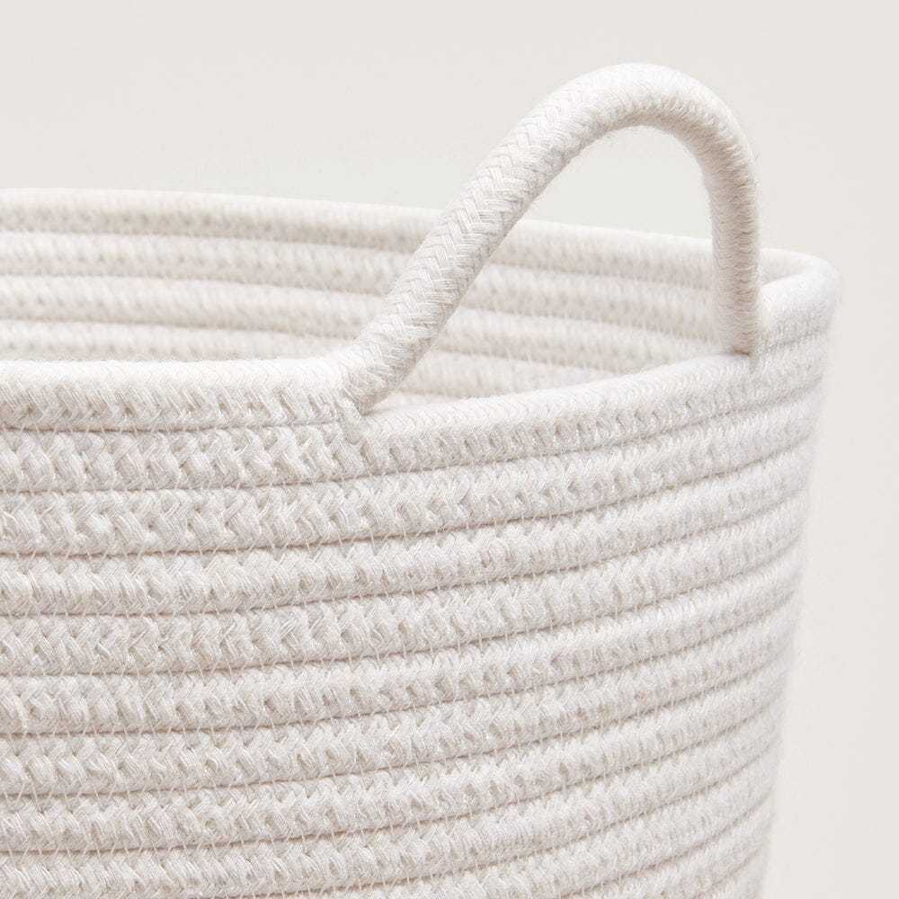Rope Storage Basket, Ivory & Forest Green