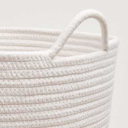 Rope Storage Basket, Ivory & Forest Green