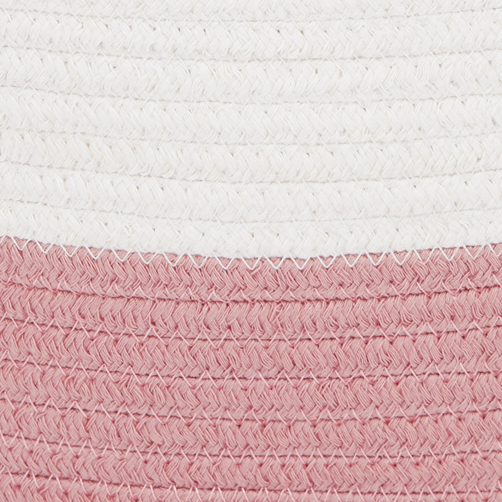 Rope Storage Basket, Ivory & Rose Pink