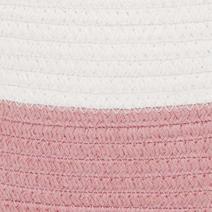 Rope Storage Basket, Ivory & Rose Pink