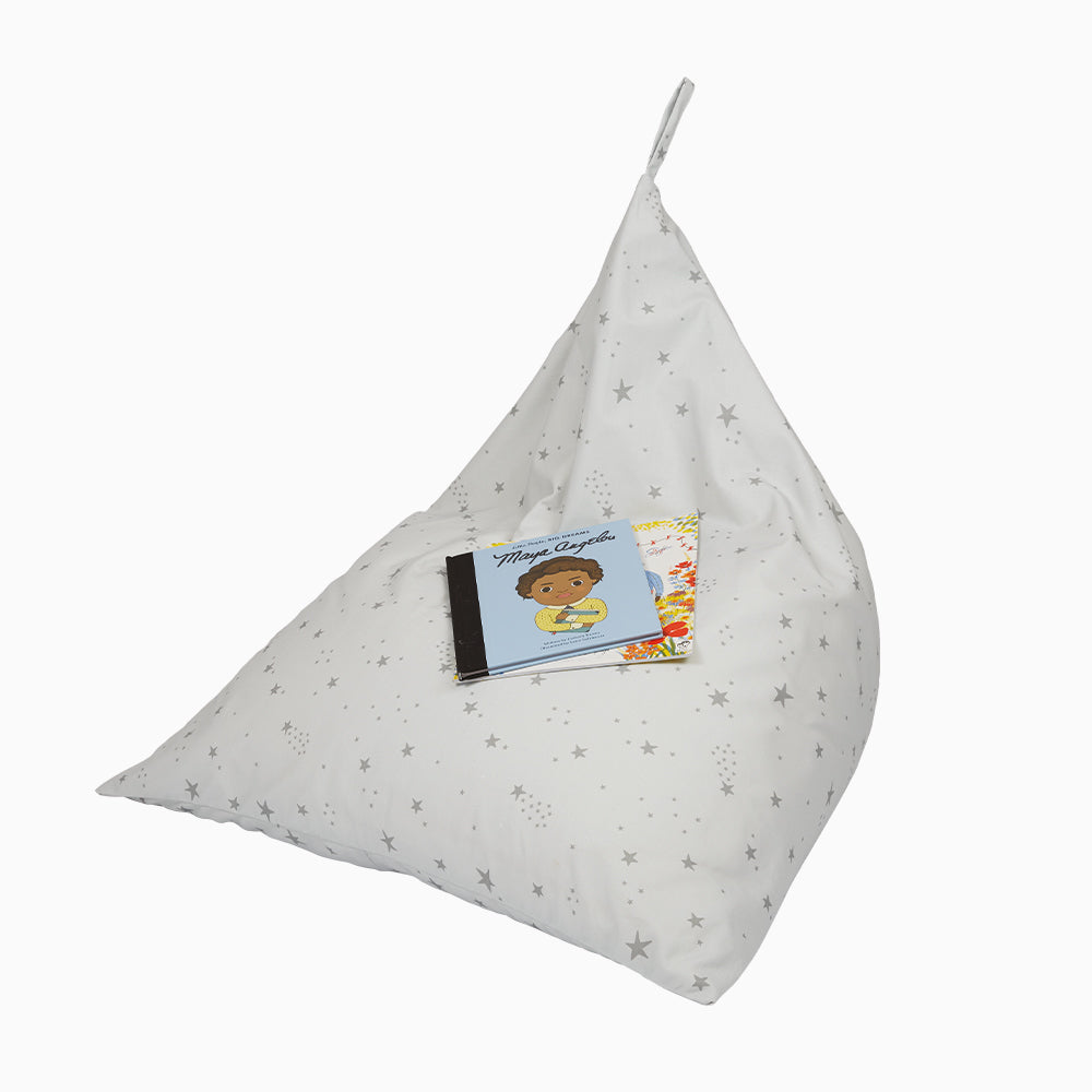 Washable Bean Bag, Grey Scattered Stars
