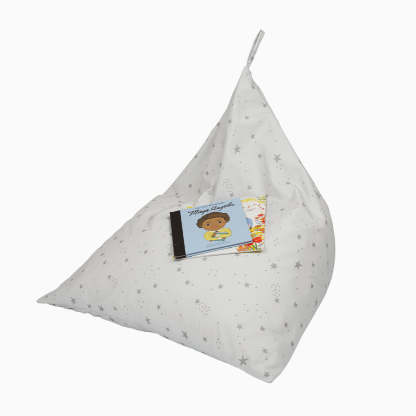 Washable Bean Bag, Grey Scattered Stars