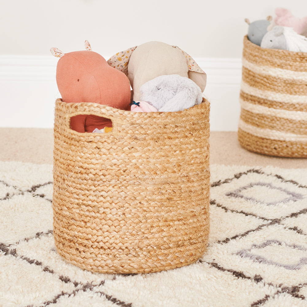 Jute Storage Basket, Natural
