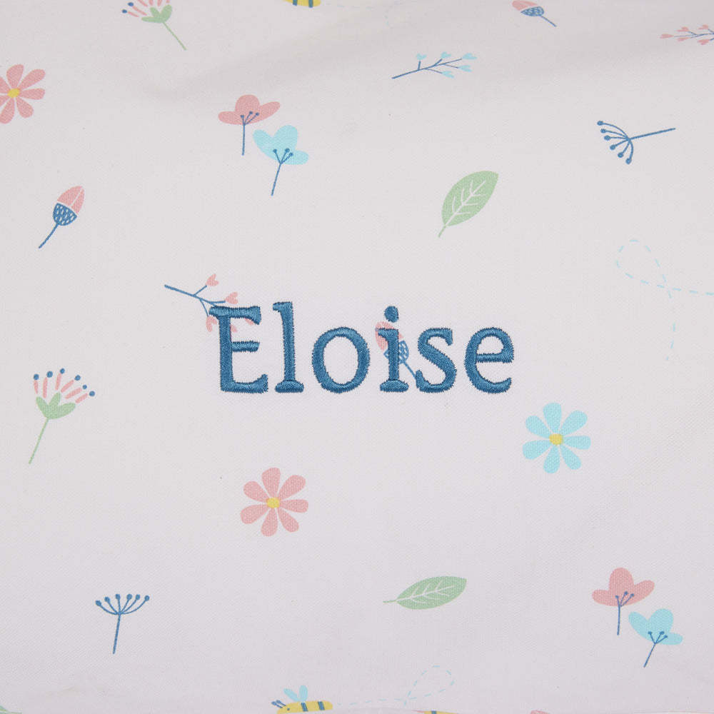 Personalised Washable Bean Bag, Buzzy Blooms