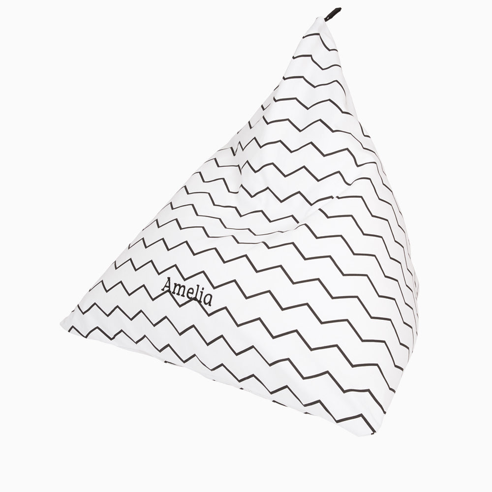 Personalised Washable Bean Bag, Zigzag