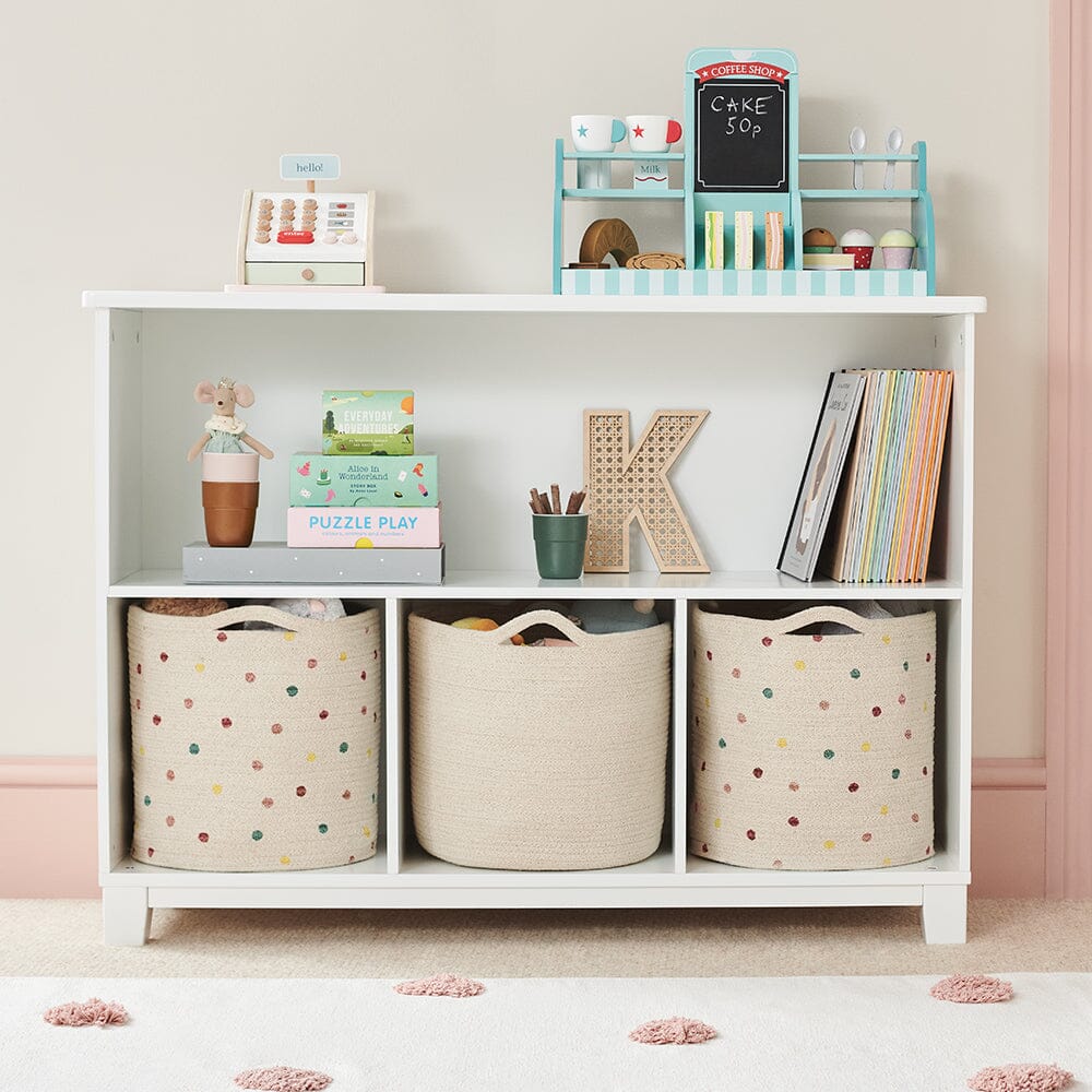Woven Storage Basket, Pastel Spot