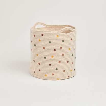 Woven Storage Basket, Pastel Spot