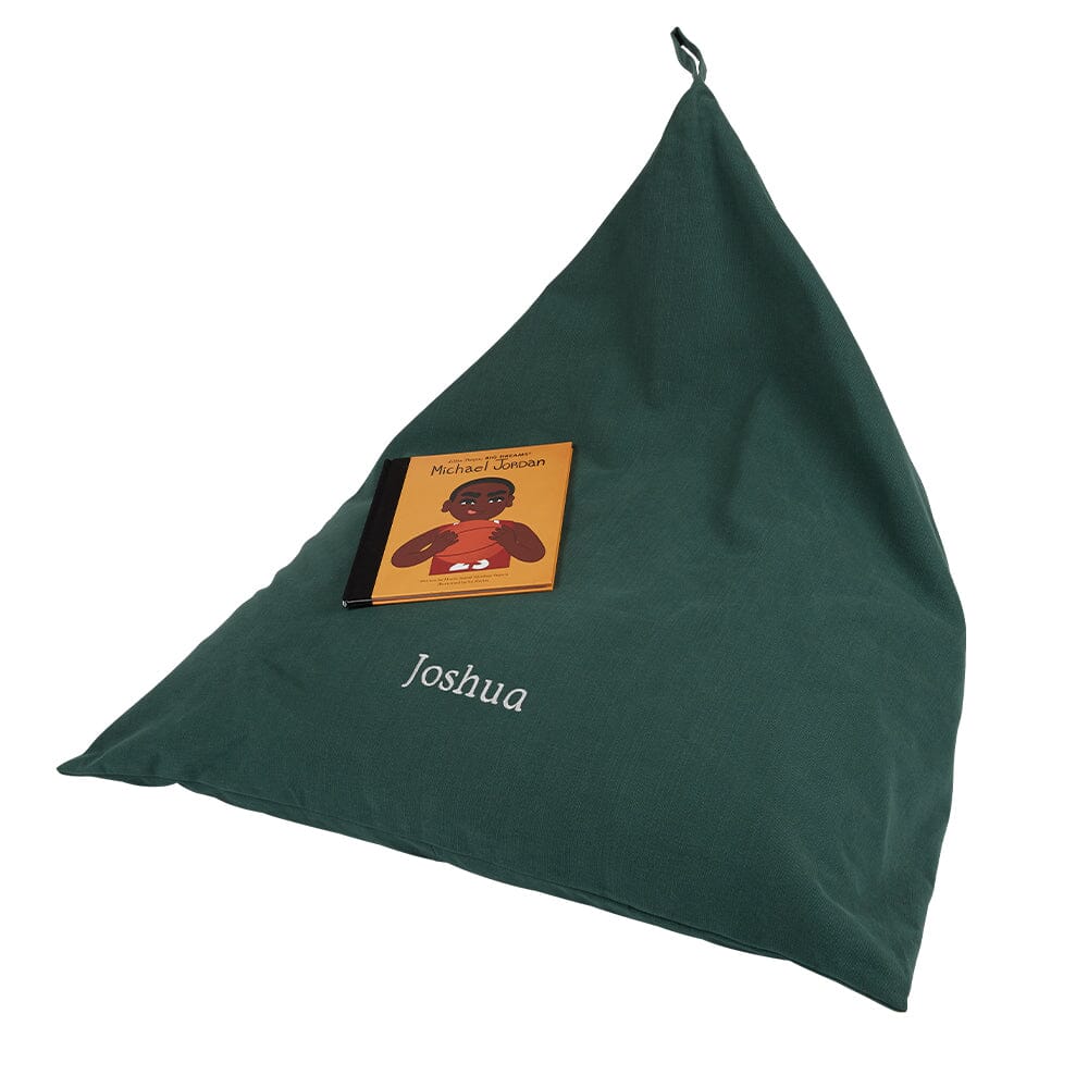 Personalised Plain Bean Bag, Forest Green