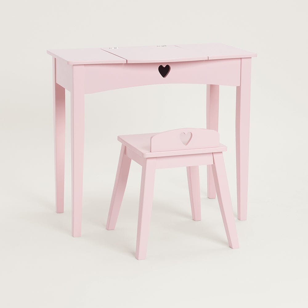 Sweetheart Dressing Table & Stool, Chalk Pink