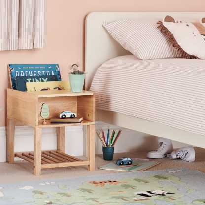 Croft Bedside Table, Natural Wood