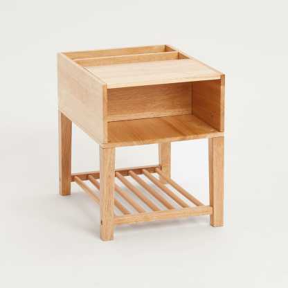 Croft Bedside Table, Natural Wood