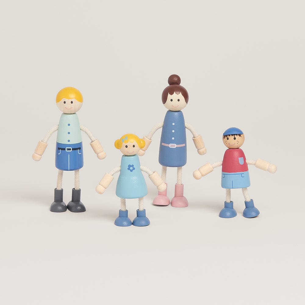 Wooden Doll's House Family