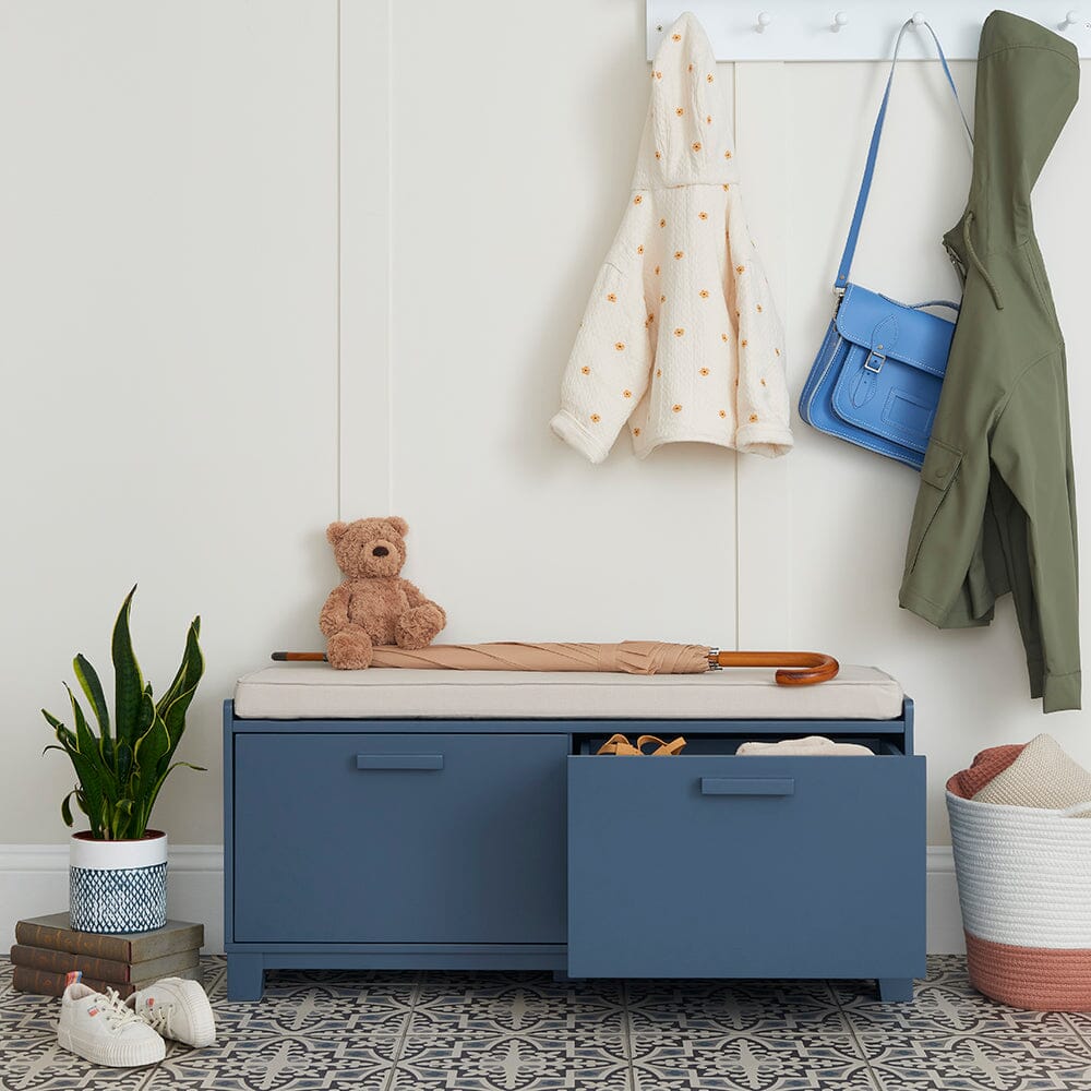 Blake Storage Bench, Ocean Blue