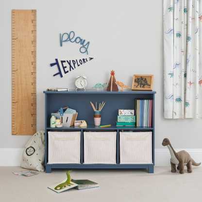 Blake Storage Shelf Unit, Ocean Blue