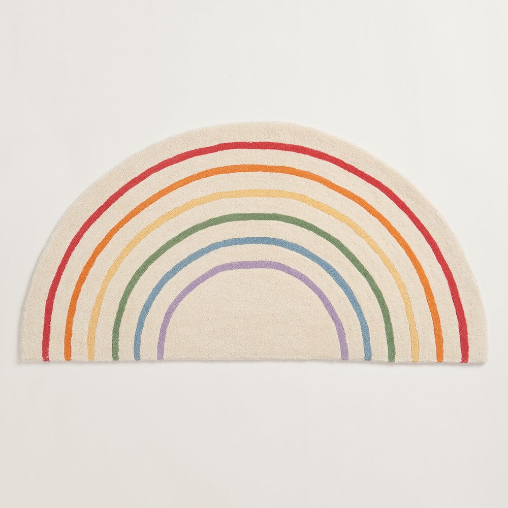 Rainbow Stripe Semi-Circle Rug