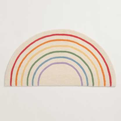Rainbow Stripe Semi-Circle Rug