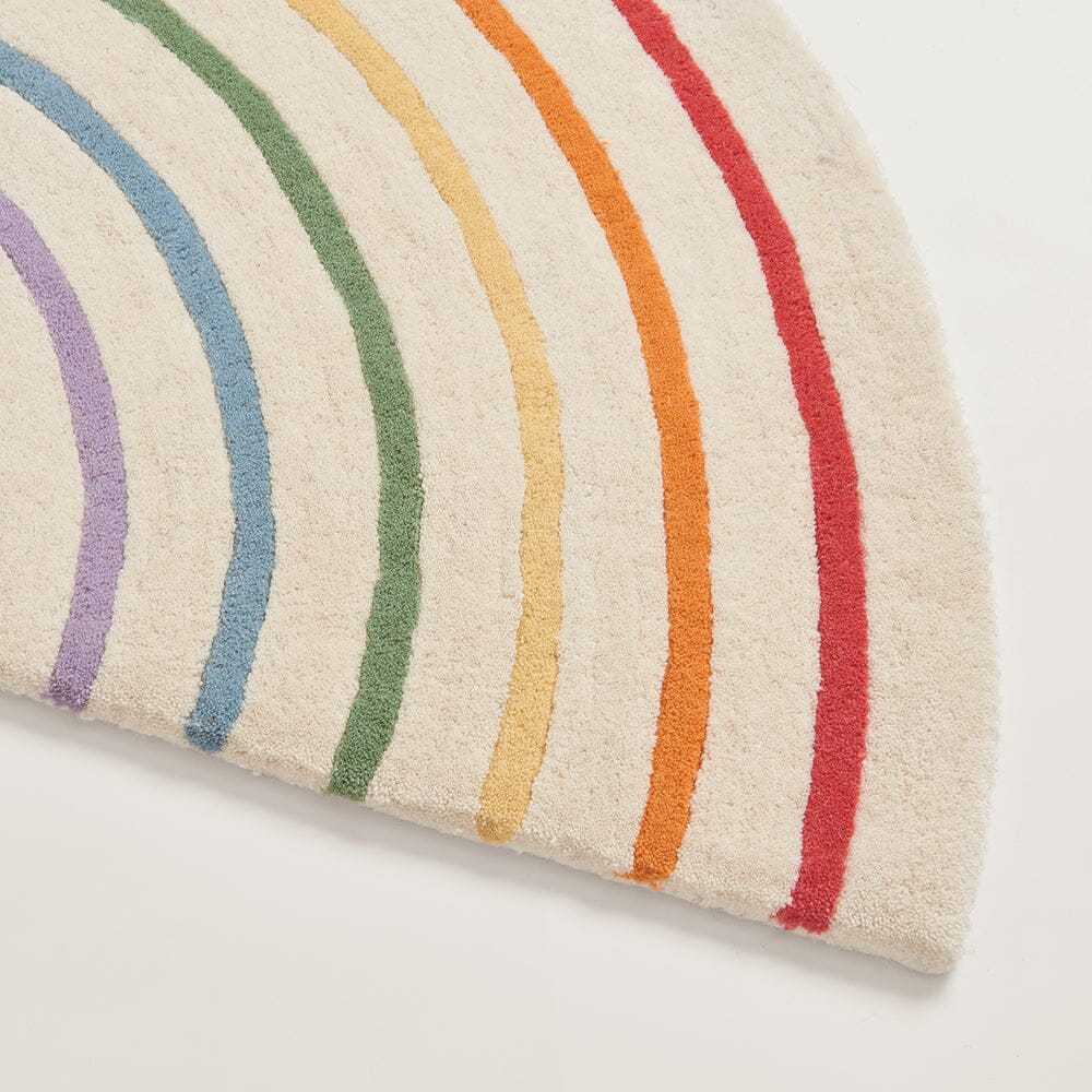 Rainbow Stripe Semi-Circle Rug