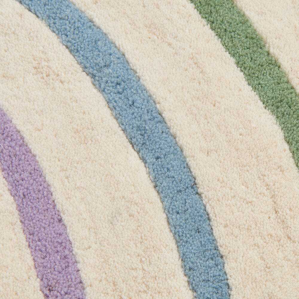 Rainbow Stripe Semi-Circle Rug
