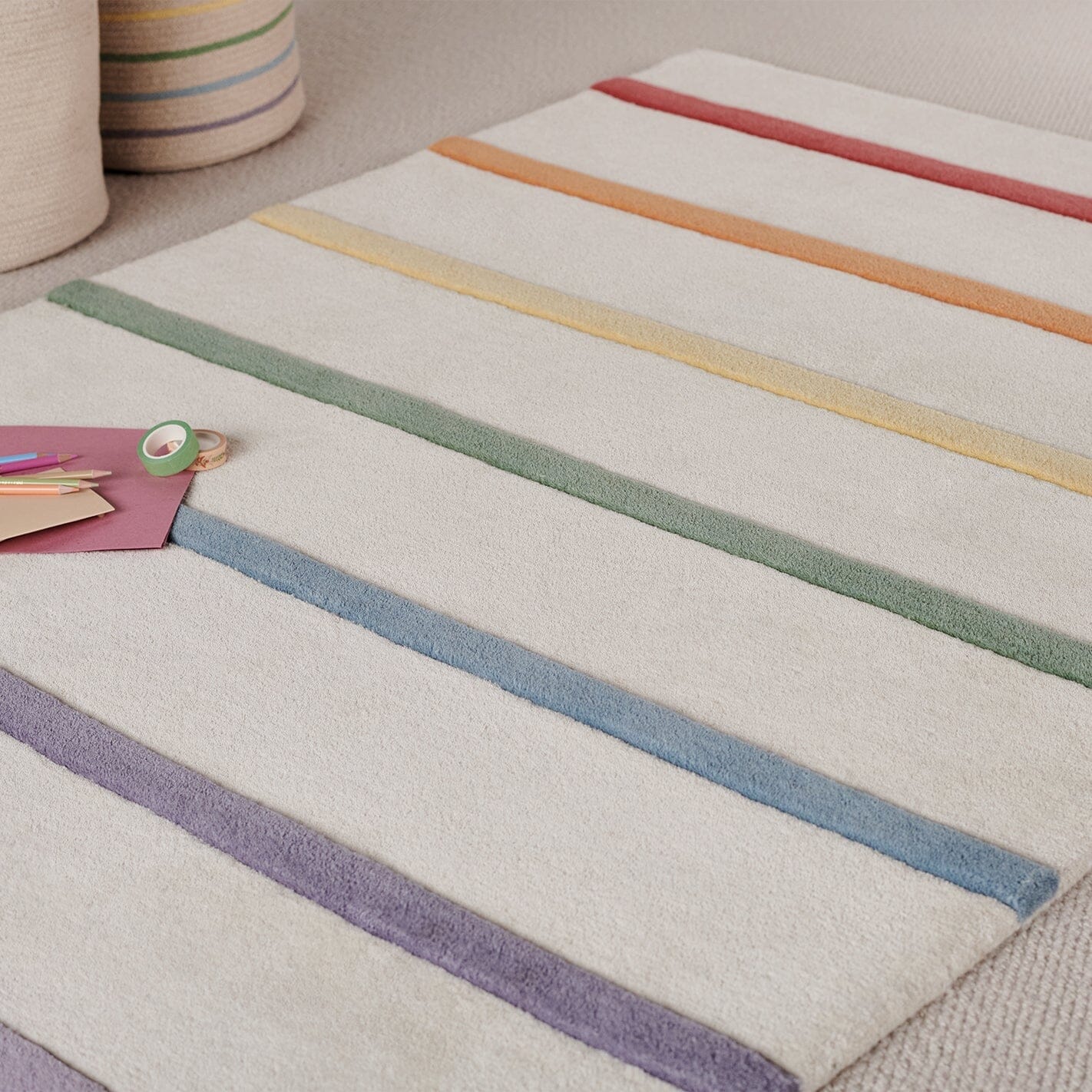 Rainbow Stripe Rug, XL 200 x 140 (cm)