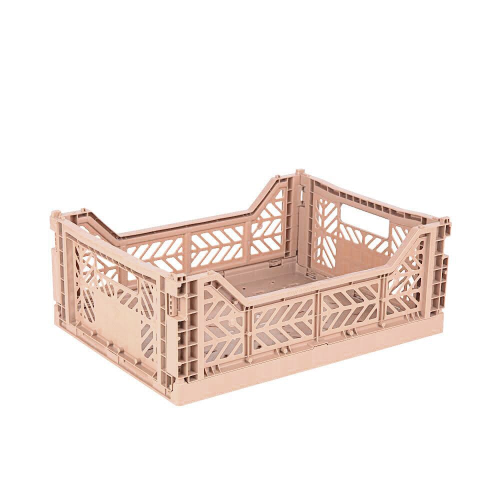 Aykasa Midi Folding Crate, Warm Taupe
