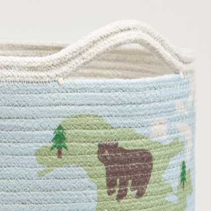 Woven Storage Basket, World Map