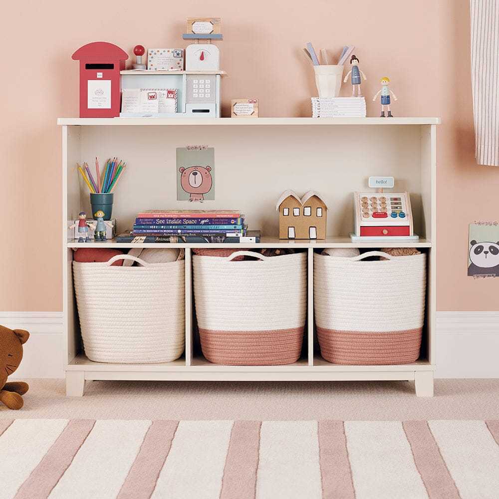 Rope Storage Basket, Ivory and Terracotta
