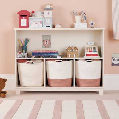 Rope Storage Basket, Ivory and Terracotta