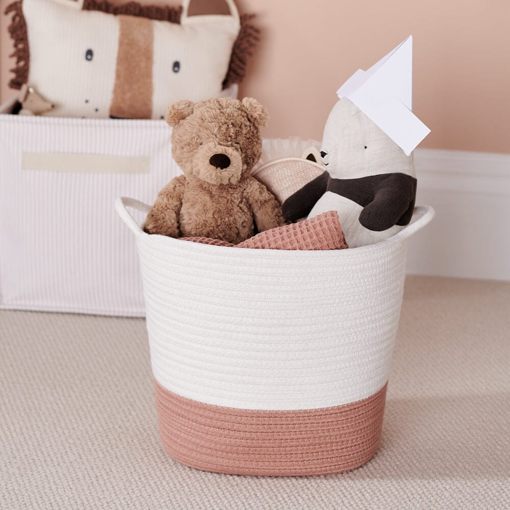 Rope Storage Basket, Ivory and Terracotta