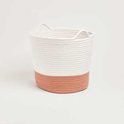 Rope Storage Basket, Ivory and Terracotta